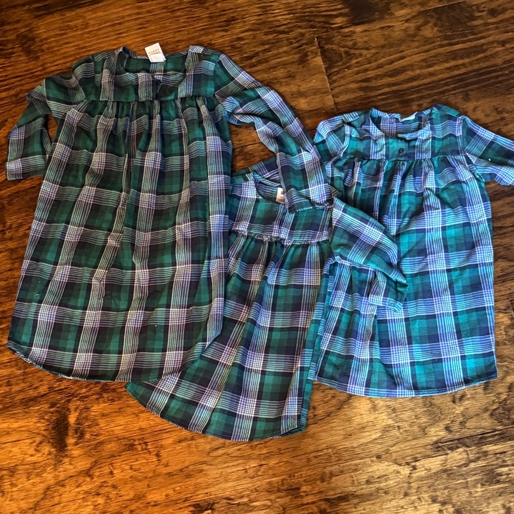 Flannel lands end sibling match night gowns